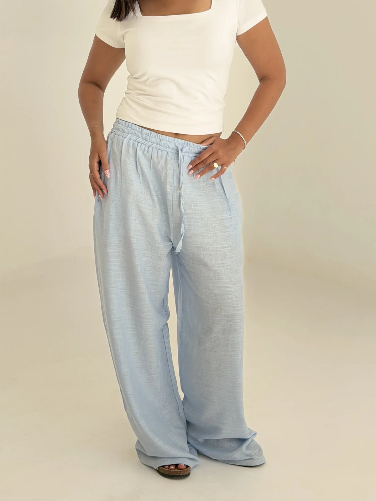 Linen Pants in light blue