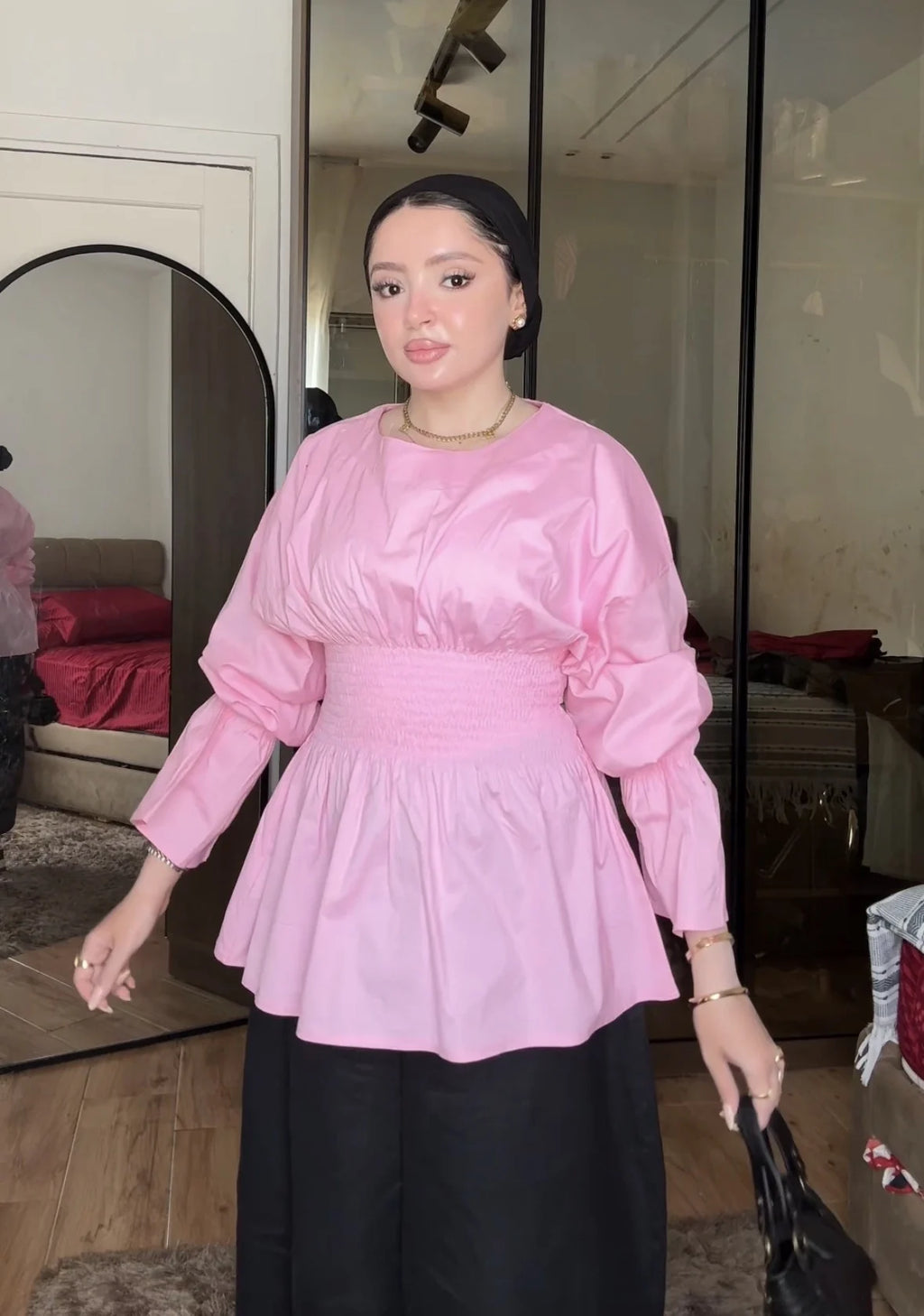 Peplum Blouse in pink