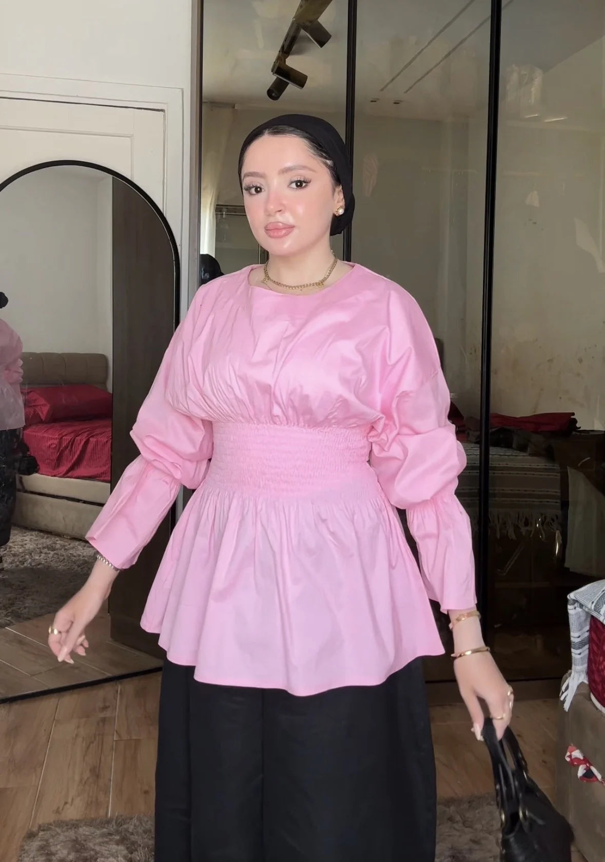 Peplum Blouse in pink